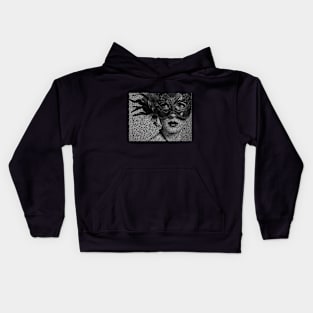 Masquerade Text Art Kids Hoodie